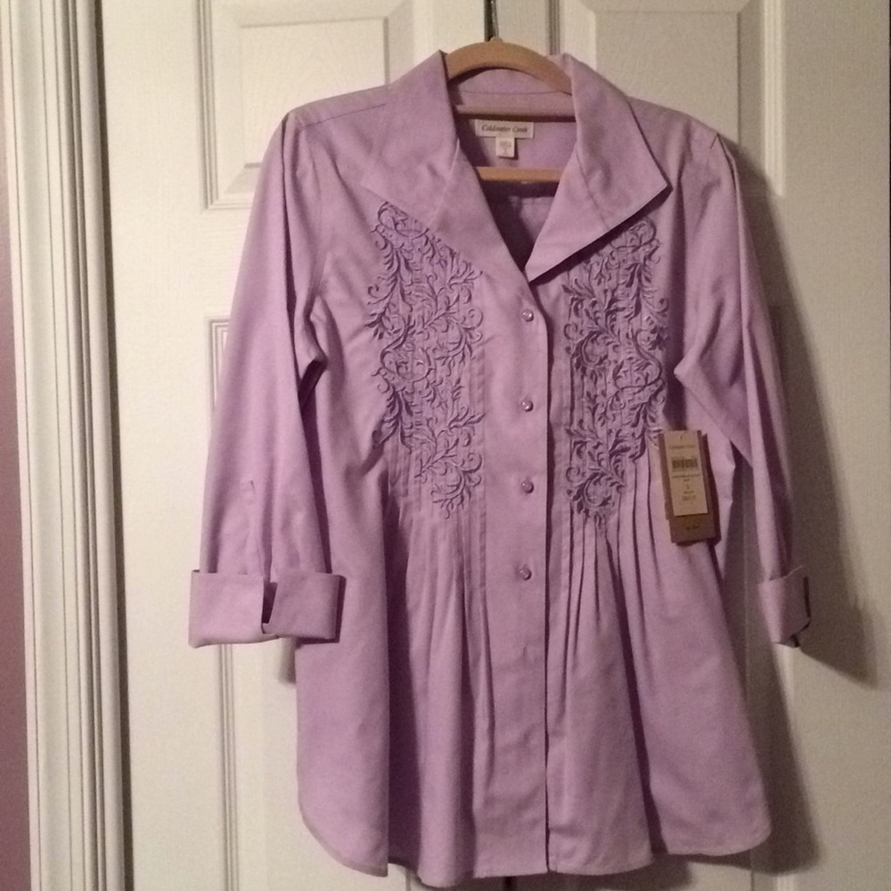 Lilac no iron blouse